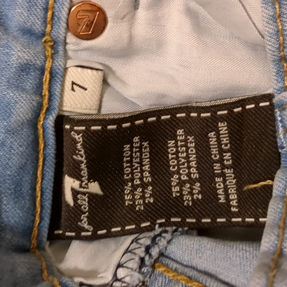 7 for all mankind distressed girls stretch denim jeans size 7 - Picture 10 of 10